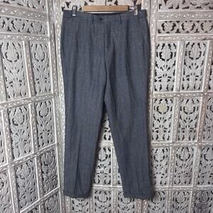 SSolovedress Mens VTG Herringbone Tweed Mens Business Pants Preppy Retro 34Wx32L